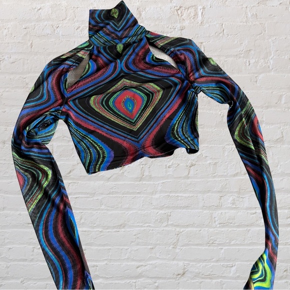 AFRM MAUI TOP IN ELECTRIC SWIRL, SIZE XS - Picture 4 of 6